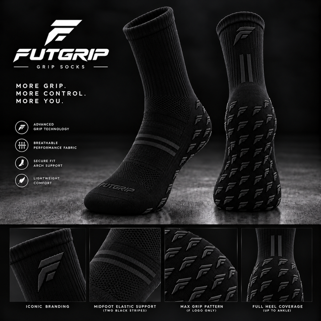FUTGRIP Pro Blackout Soccer Grip Socks